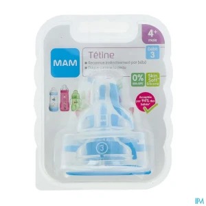 Mam tetine anatomique debit 3 rapide silicone x2 | Aesiel