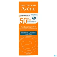 Eau thermale avene solaire fluide spf50+ sans parfum 50ml | Aesiel