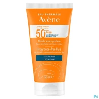 Eau thermale avene solaire fluide spf50+ sans parfum 50ml | Aesiel