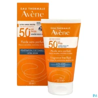 Eau thermale avene solaire fluide spf50+ sans parfum 50ml | Aesiel
