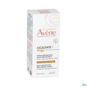 Eau thermale avene cicalfate+ spf50+ crème reparatrice multi-protectrice 30ml | Aesiel