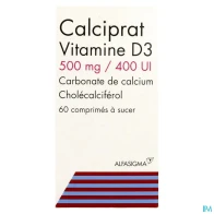 Calciprat vitamine d3 500mg/400ui comprime a sucer 60 | Aesiel