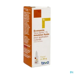 Econazole teva sante 1% emul fluide pour application cut 30g | Aesiel
