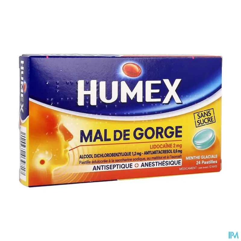 Humex mal gorge lidocaine menthe glaciale sans sucre pastille 24 | Aesiel Humex mal gorge lidocaine menthe glaciale sans sucre pastille 24 | Aesiel