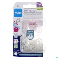 Mam sucette anatomique silicone perfect nuit decor 2/6m boite sterilisation n12 x2 | Aesiel