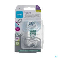 Mam sucette anatomique silicone perfect standard +6m boite sterilisation n73 x2 | Aesiel
