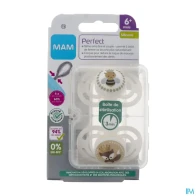 Mam sucette anatomique silicone perfect standard +6m boite sterilisation n73 x2 | Aesiel