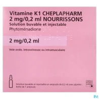 Vitamine k1 cheplapharm 2mg/0ml2 nourrisson buvable injectable 1 | Aesiel