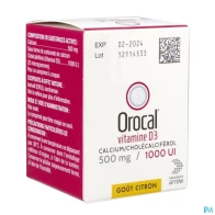 Orocal vitamine d3 500mg/1000ui comprime a sucer 30 | Aesiel