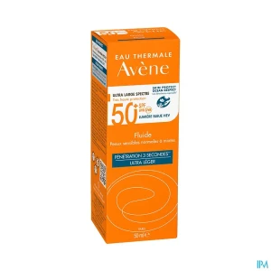 Eau thermale avene solaire fluide spf50+ 50ml | Aesiel