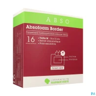 Marque verte absofoam border pansement hydrocellulaire 14cm x 15cm 16 | Aesiel