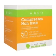 Marque verte abso compresse non tissee de gaze 10cm x 10cm 2 50 | Aesiel