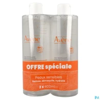 Eau thermale avene eau micellaire demaquillante 400ml x2 | Aesiel