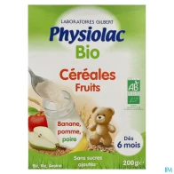 Physiolac bio cereales fruits +4mois 200g | Aesiel