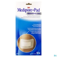 3m medipore+ pad pansement absorbant 10cm x 20cm 10 | Aesiel