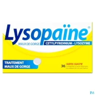 Lysopaine maux de gorge cetylpyridinium lysozyme sans sucre comprime a sucer 18 x2 | Aesiel