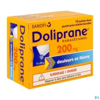Doliprane 200mg poudre pour solution buvable sachet 12 | Aesiel