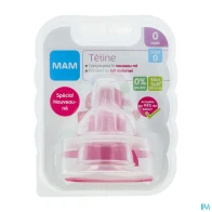 Mam tetine anatomique debit 0 extra lent silicone x2 | Aesiel