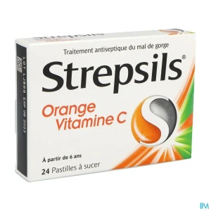 Strepsils orange vitamine c pastille a sucer 24 | Aesiel