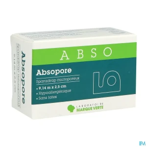 Absopore sparadrap microporeux non tissee 9m x 2cm5 | Aesiel