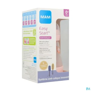 Mam biberon easy start anticolique nature blush debit 1 160ml | Aesiel