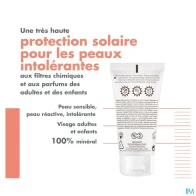 Eau thermale avene solaire crème minerale spf50+ 50ml | Aesiel