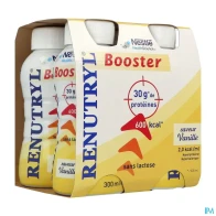 Renutryl booster sans lactose boisson vanille 300ml x4 | Aesiel