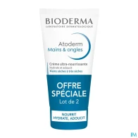 Bioderma atoderm crème mains ongles 50ml x2 | Aesiel
