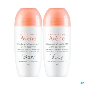 Eau thermale avene body deodorant efficacite 24h bille 50ml x2 | Aesiel