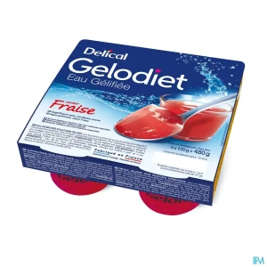Gelodiet eau gelifiee fraise 120g x4 | Aesiel