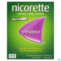Nicorette inhaleur 10mg cartouche pour inhalation buccale 6 | Aesiel