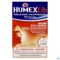 Humexlib parace chlorphenamine 500mg/4mg gelule 16 | Aesiel