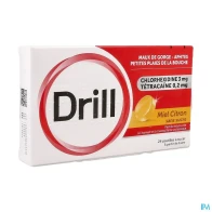 Drill miel citron sans sucre pastille a sucer 24 | Aesiel