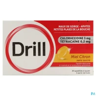 Drill miel citron sans sucre pastille a sucer 24 | Aesiel