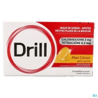 Drill miel citron sans sucre pastille a sucer 24 | Aesiel