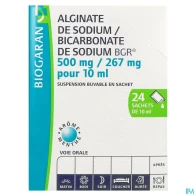 Alginate de sodium bicarbonate de sodium bgr suspension buvable 10ml sachet 24 | Aesiel