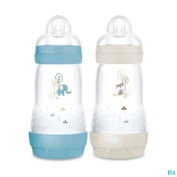 Mam biberon easy start anticolique 260ml ocean + sable tetine debit 2 x2 | Aesiel