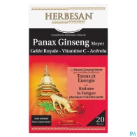 Herbesan panax ginseng meyer gelee royale vitamine c acerola ampoule buvable 20 | Aesiel