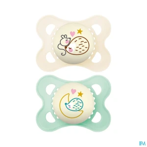 Mam sucette original nuit 2/6 mois silicone x2 | Aesiel