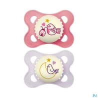 Mam sucette original nuit 2/6 mois silicone x2 | Aesiel