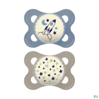 Mam sucette original nuit 2/6 mois silicone x2 | Aesiel