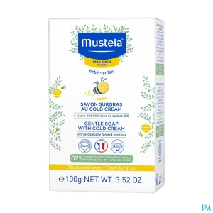 Mustela bebe enfant savon surgras au cold cream a la cire d abeille bio 100g | Aesiel