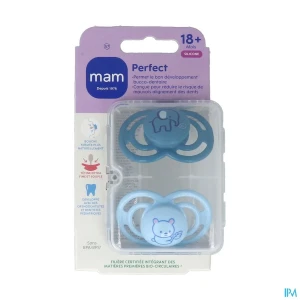 Mam sucette perfect animaux +18m silicone x2 | Aesiel