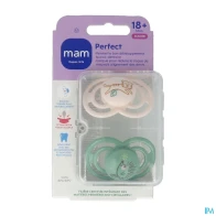 Mam sucette perfect animaux +18m silicone x2 | Aesiel