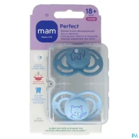 Mam sucette perfect animaux +18m silicone x2 | Aesiel
