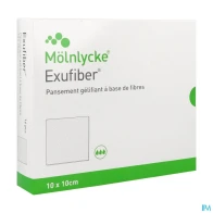 Exufiber compresse pansement gelifiant a base de fibre sterile 10cm x 10cm 16 | Aesiel