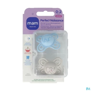 Mam sucette perfect naissance 0/2m silicone x2 | Aesiel
