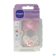 Mam sucette perfect naissance 0/2m silicone x2 | Aesiel