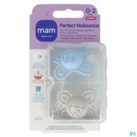 Mam sucette perfect naissance 0/2m silicone x2 | Aesiel