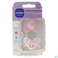 Mam sucette perfect naissance 0/2m silicone x2 | Aesiel